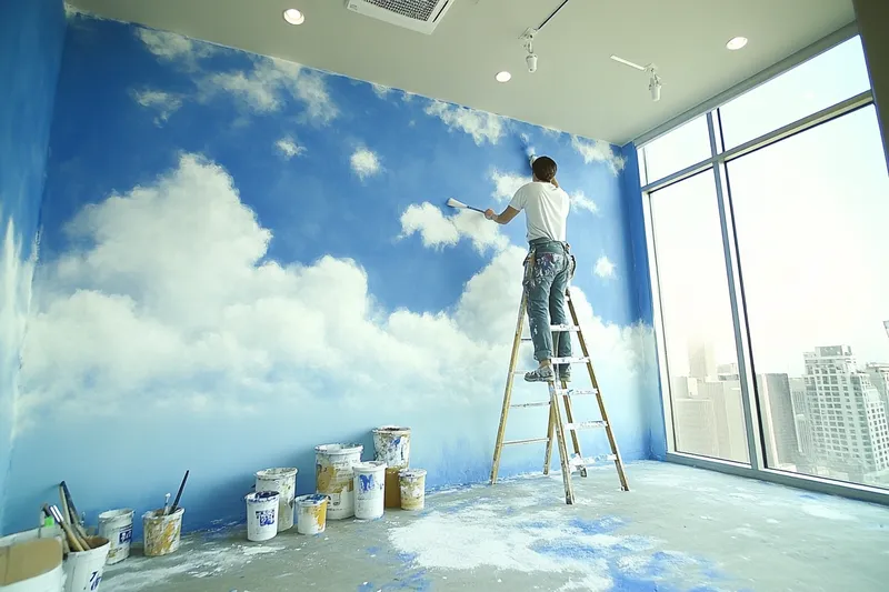 ¿Como pintar nubes en las paredes