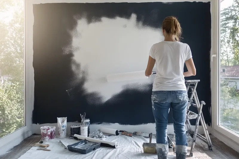 ¿Como pintar una pared oscura de blanco