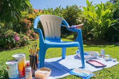 ¿Como pintar una silla de plastico de jardin